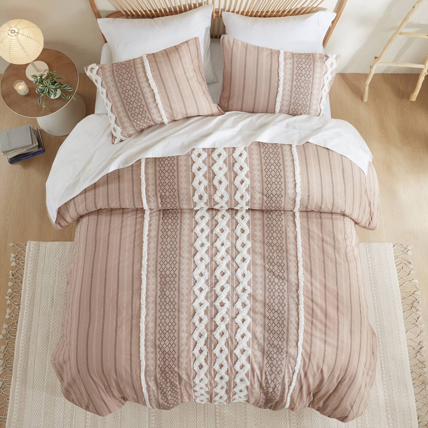 INK+IVY Imani 3pc Cotton Printed Duvet Cover Set w/ Chenille