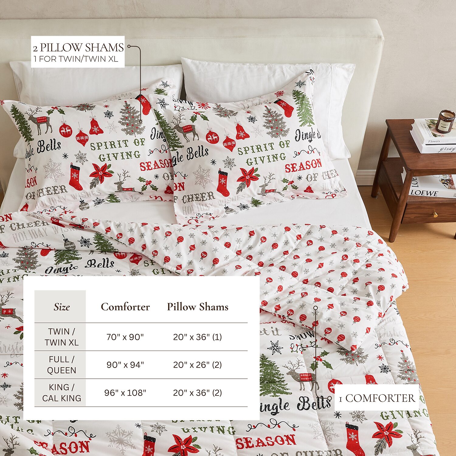 Linery Reversible Winter Lightweight Down Alternative Comforter Set