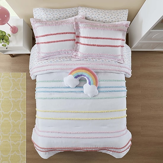 INK+IVY Kids Haisley Rainbow Stripe Complete Bedding Set with Sheets
