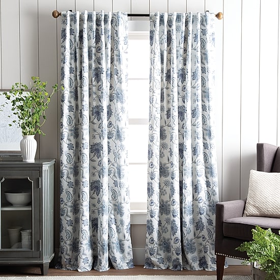 Martha Stewart Jakarta Rod Pocket Back Tab Blackout Set of 2 Curtain Panel