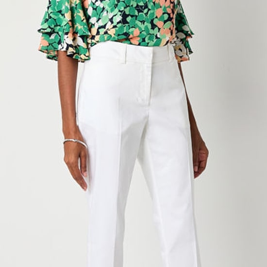Liz Claiborne Emma Emma Cotton Sateen Womens Ankle Mid Rise Ankle Pant