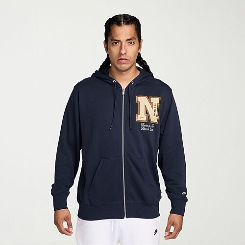 Nike Club Mens Long Sleeve Fleece Zipper Active Big and Tall Hoodie, 3x-large Tall, Blue