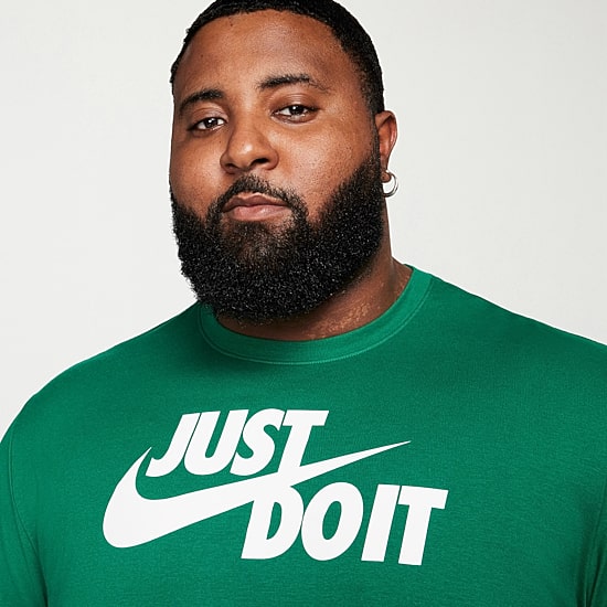 Nike Just Do It Mens Crew Neck Short Sleeve Classic Fit Big and Tall Graphic T-Shirt