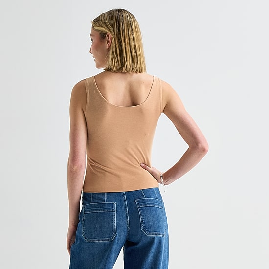 A.N.A Double Layer Womens U Neck Sleeveless Tank Top