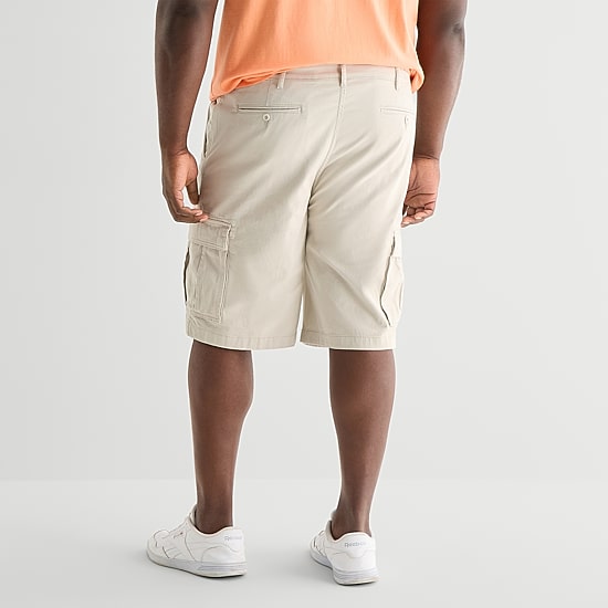 St. John's Bay Comfort Waist 10" & 11" Mens Mid Rise Big and Tall Stretch Fabric Cargo Short