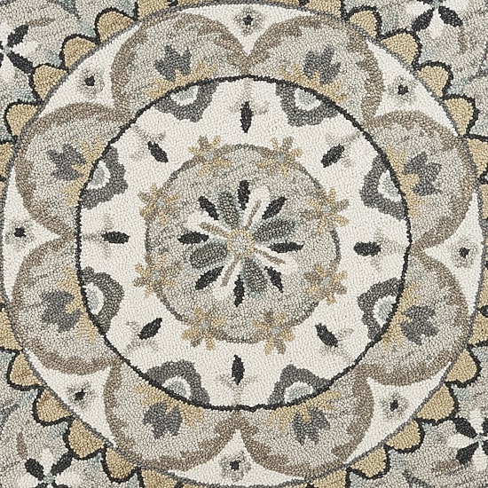 Daisy Dia Floral Hand Tufted Indoor Round Area Rug