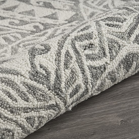 Daisy Den Geometric Hand Tufted Indoor Round Area Rug