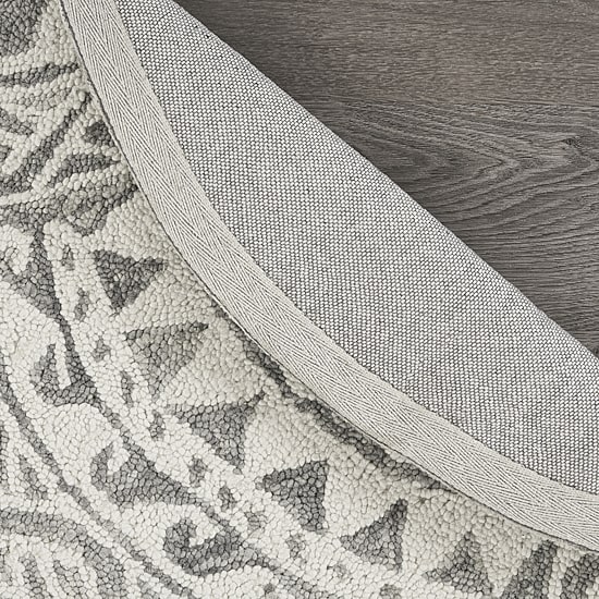 Daisy Den Geometric Hand Tufted Indoor Round Area Rug