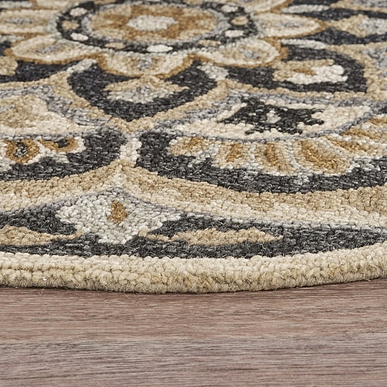 Daisy Bren Floral Hand Tufted Indoor Round Area Rug