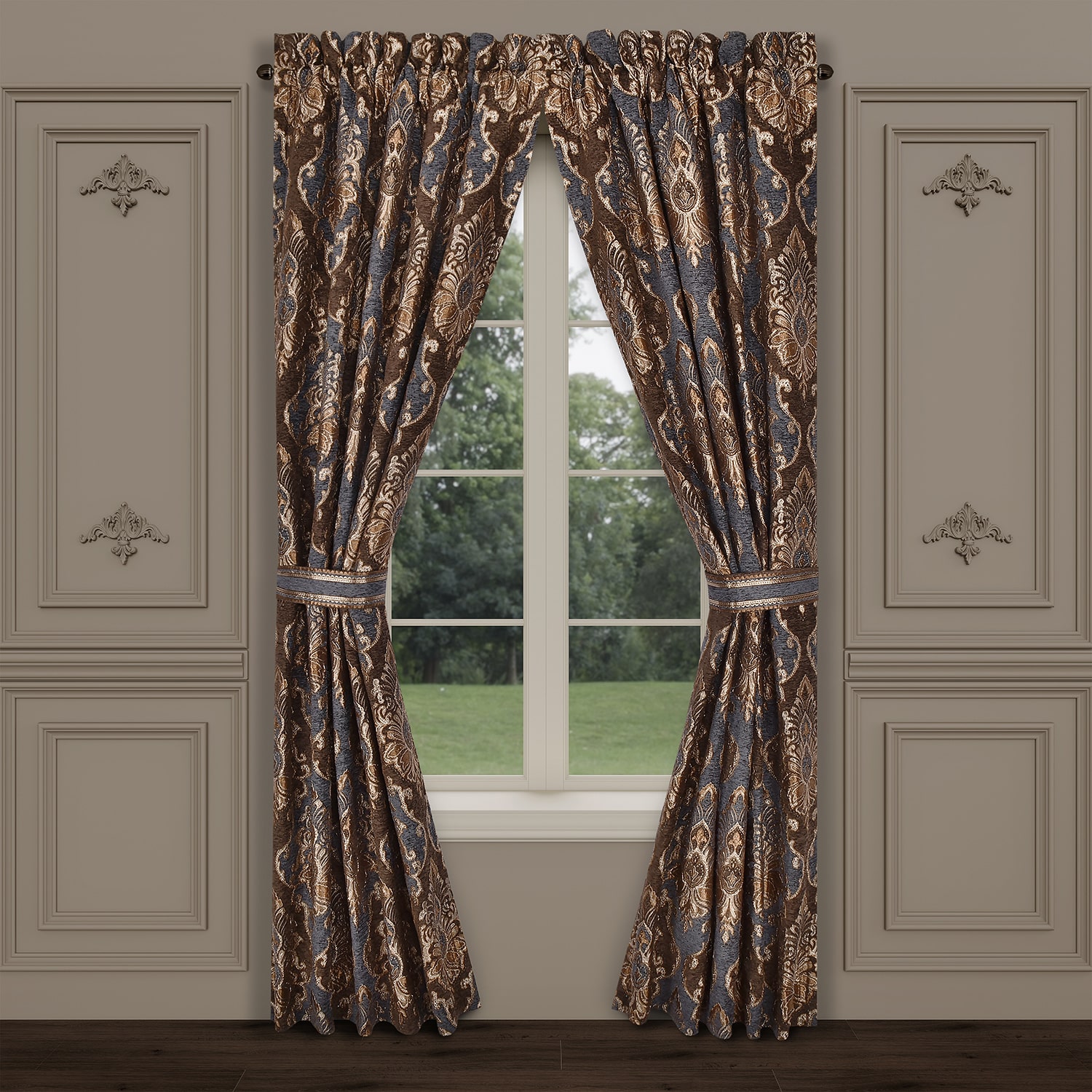Queen Street Serafina Rod Pocket Room Darkening Set of 2 Curtain Panel
