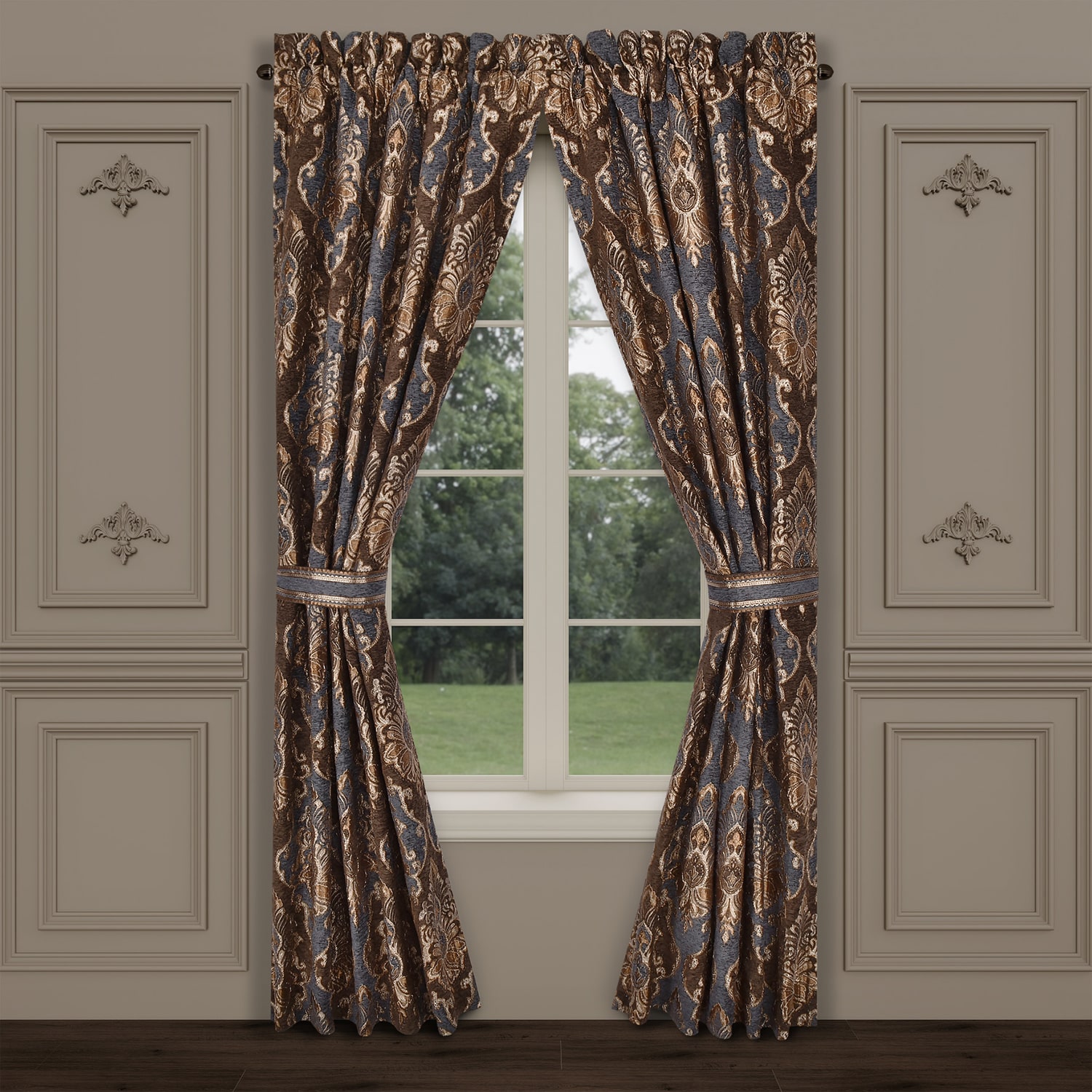 Queen Street Serafina Rod Pocket Room Darkening Set of 2 Curtain Panel