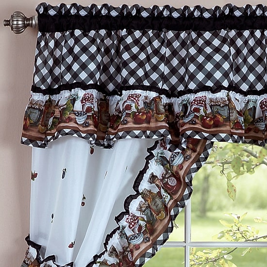 Mason Jars Cottage 5-pc. Rod Pocket Kitchen Curtains & Drapes Window Set