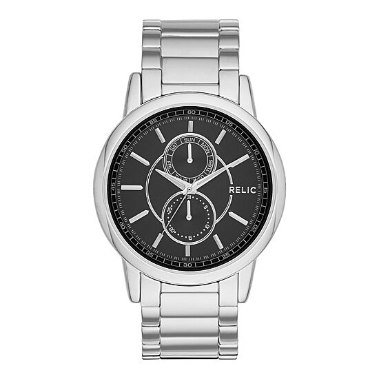 Relic® Adrien Mens Silver-Tone Strap Watch ZR15780
