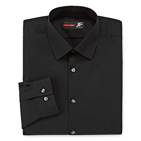 J.Ferrar Mens Easy-Care Stretch Long Sleeve Big and Tall Dress Shirt