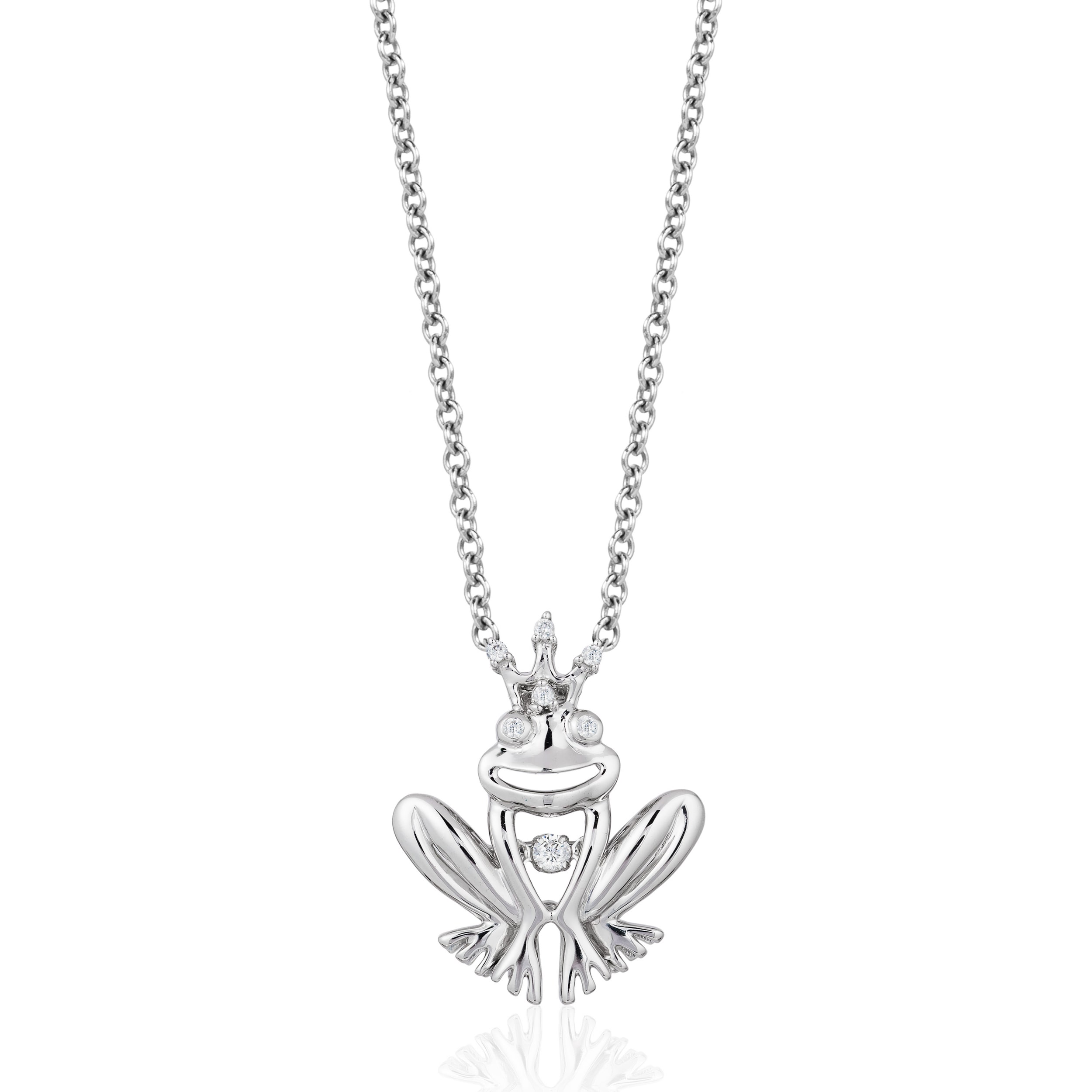Enchanted Disney Fine Jewelry Womens Diamond Accent Natural White Diamond Sterling Silver 18 Inch Pendant Necklace