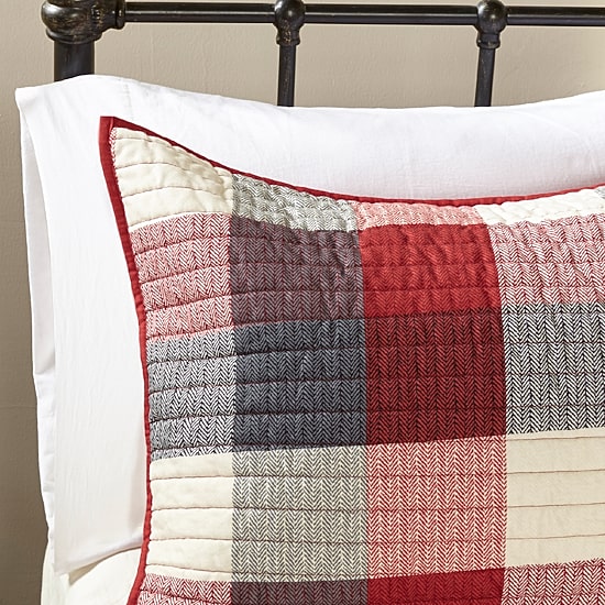 Madison Park Pioneer 6-Pc Printed Herringbone Quilt Set With Throw Pillows