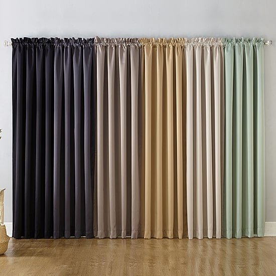Sun Zero Oslo Rod Pocket Energy Saving 100% Blackout Single Curtain Panel