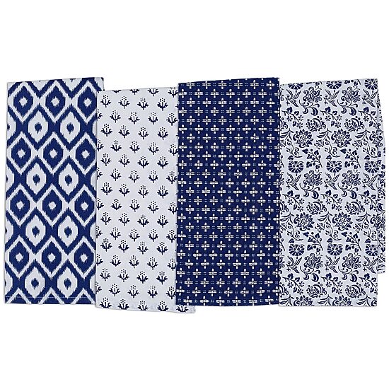 Design Imports Blue Market 4-pc. Dish Towel Set