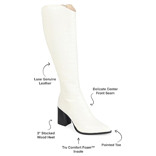 Journee Signature Womens Laila Stacked Heel Dress Boots
