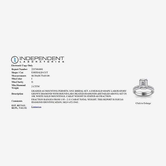 Signature By Modern Bride Womens 2 CT. T.W. Lab Grown White Diamond 10K or 14K Gold Side Stone Bridal Set