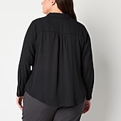 Black Button Down Shirts - Women