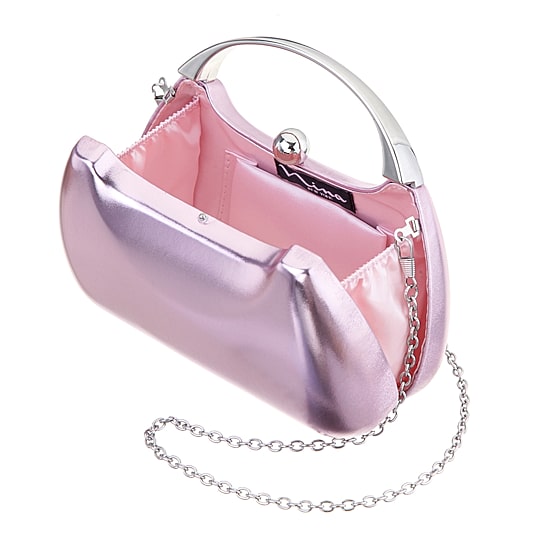 N By Nina Curved Metallic Minaudiere Evening Bag
