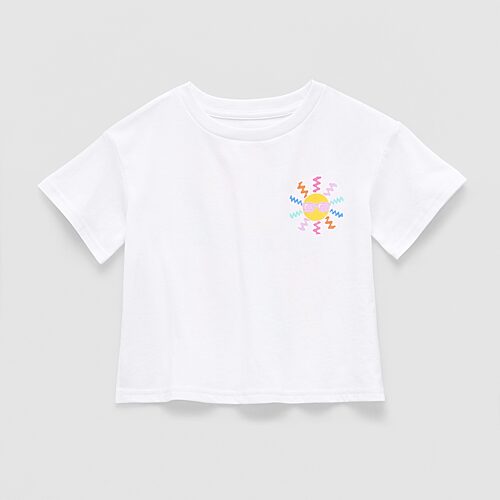 Thereabouts Little Girls Crew Neck Short Sleeve Boxy Fit Graphic T-Shirt, 5, White
