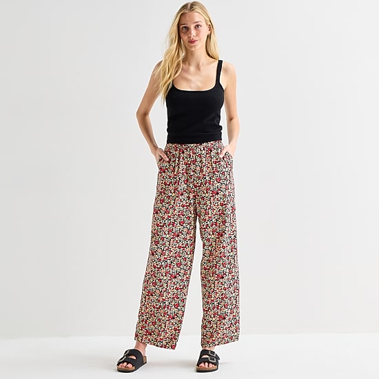 Hurley Womens Juniors Straight Mid Rise Pull-On Pant