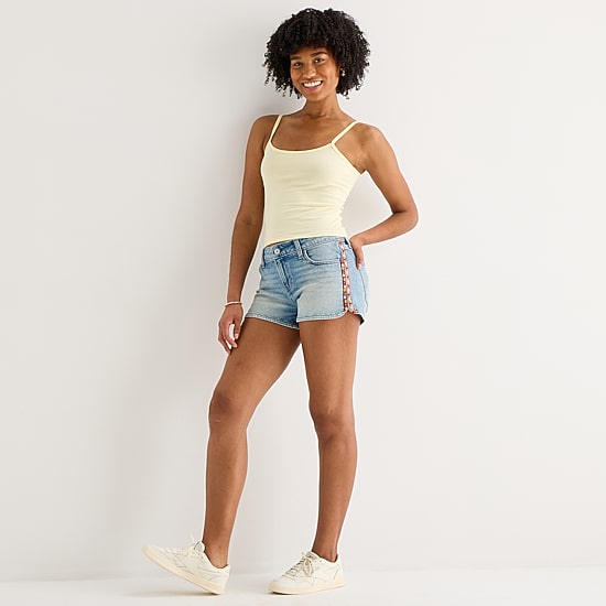 Arizona Womens 2 1/2" Low Rise Juniors Denim Short