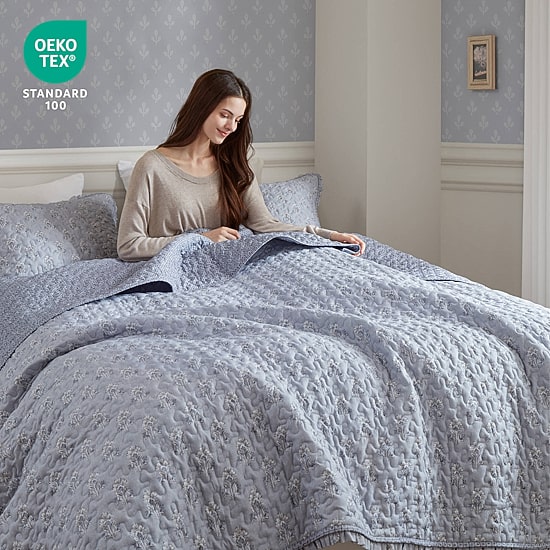 Madison Park Fern Ruffle Floral Printed Reversible 3-pc. Quilt Set