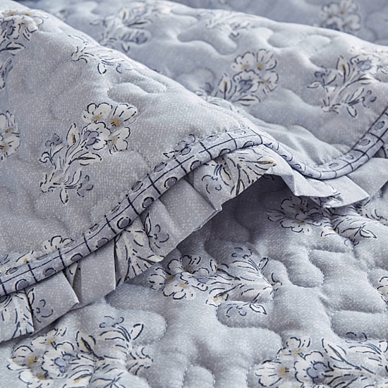 Madison Park Fern Ruffle Floral Printed Reversible 3-pc. Quilt Set