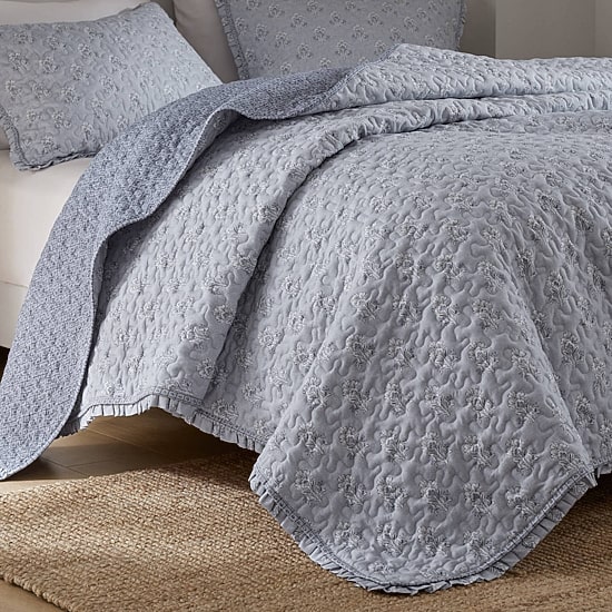 Madison Park Fern Ruffle Floral Printed Reversible 3-pc. Quilt Set
