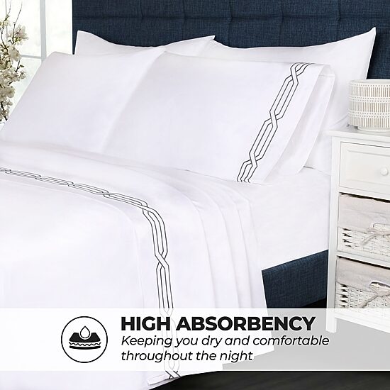 SUPERIOR® Embroidered Scroll Egyptian Cotton 1200tc Sheet set