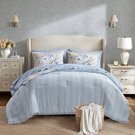 Madison Park Essentials Dahlia Floral Print Complete Bedding Set with Sheets