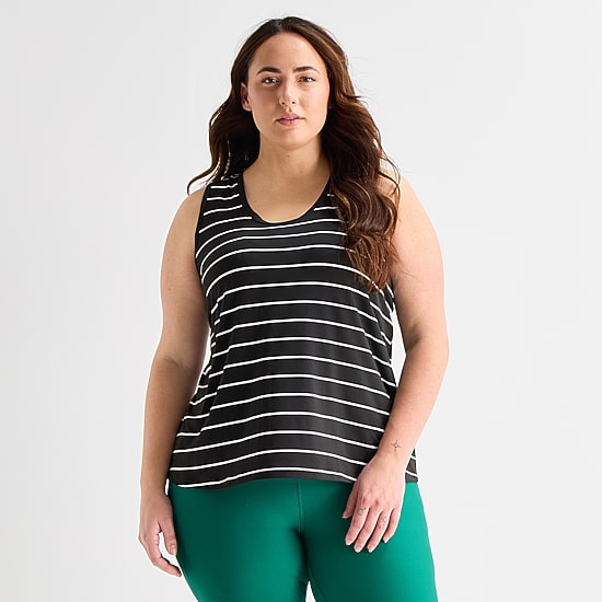 Xersion Womens U Neck Sleeveless Performance Tank Top Plus