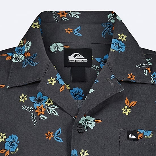 Quiksilver Big Kid Boys Short Sleeve Regular Fit Button-Down Shirt