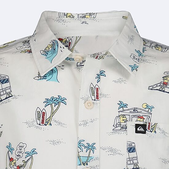 Quiksilver Big Kid Boys Short Sleeve Regular Fit Button-Down Shirt