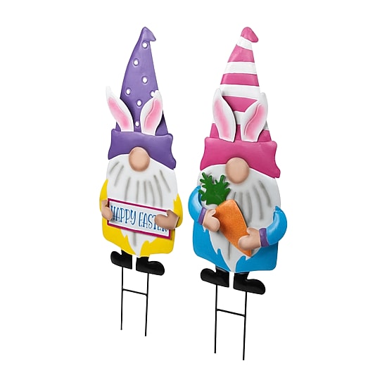 Northlight 27" Happy Gnomes Outdoor Garden Stakes Easter Yard Art