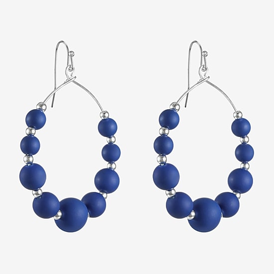 Liz Claiborne Womens 60mm Round Hoop Earrings