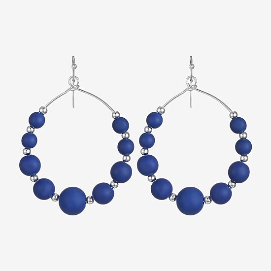 Liz Claiborne Womens 60mm Round Hoop Earrings
