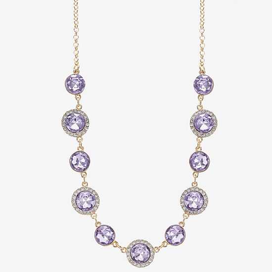 Monet Jewelry Womens Purple 17 Inch Collar Necklace
