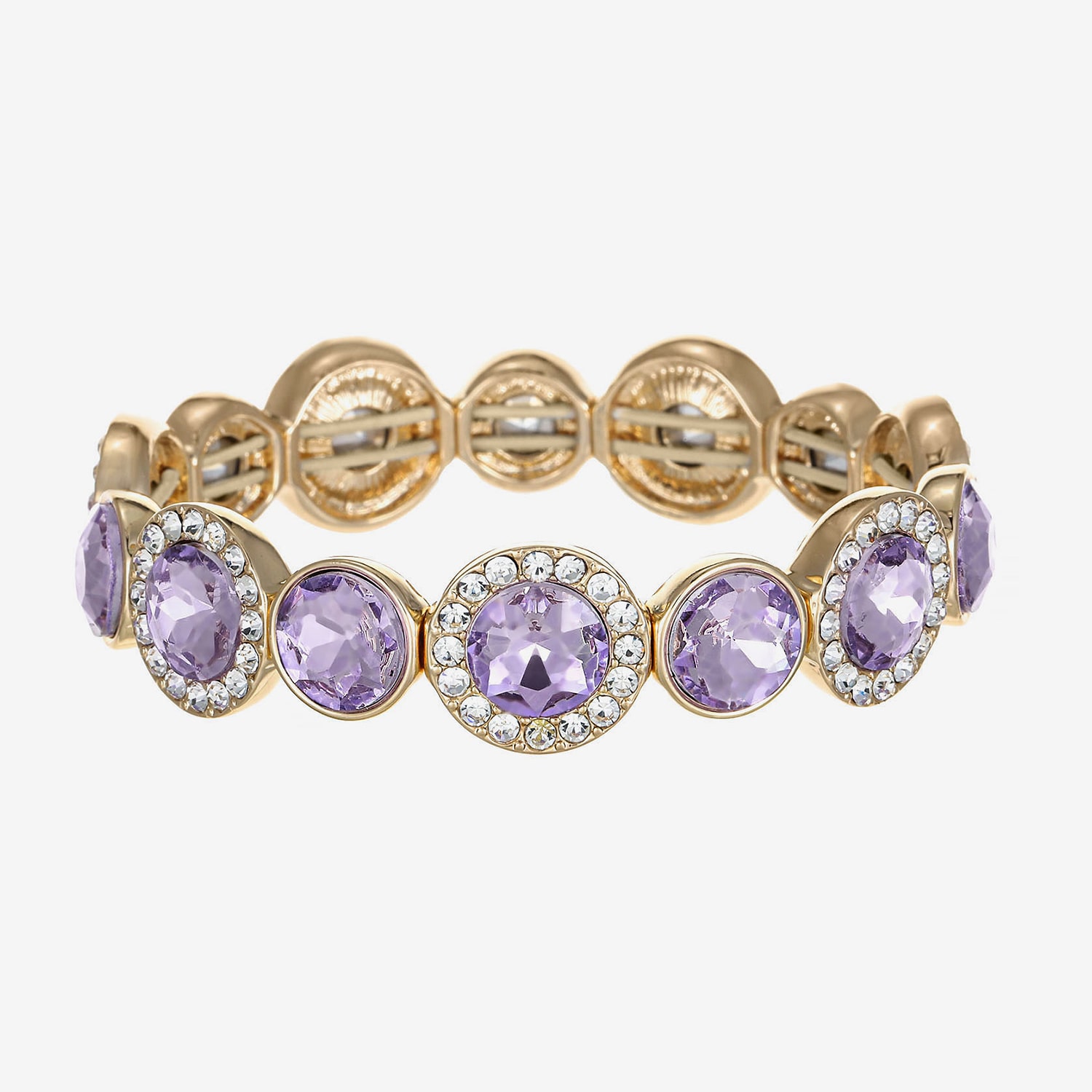 Monet Jewelry Womens Purple Glass Round Stretch Bracelet