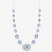 Monet Jewelry Womens Blue 18 Inch Collar Necklace