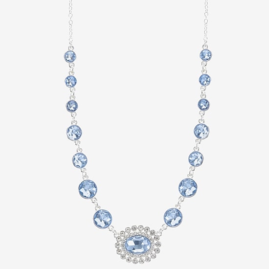 Monet Jewelry Womens Blue 18 Inch Collar Necklace
