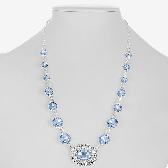 Monet Jewelry Womens Blue 18 Inch Collar Necklace