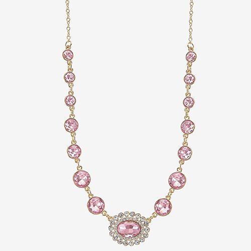 Monet Jewelry Womens Blue 18 Inch Collar Necklace, One Size, Pink