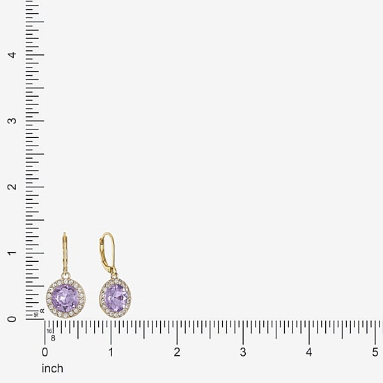 Monet Jewelry Womens Purple Glass Round Drop Earrings
