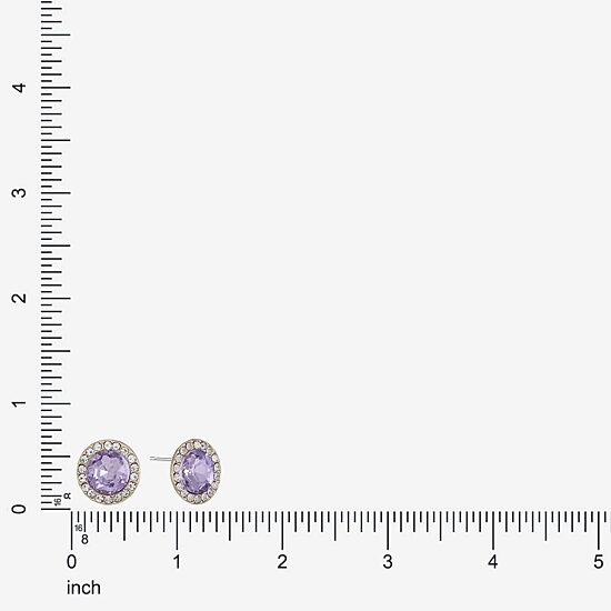 Monet Jewelry Purple Glass 15mm Round Stud Earrings