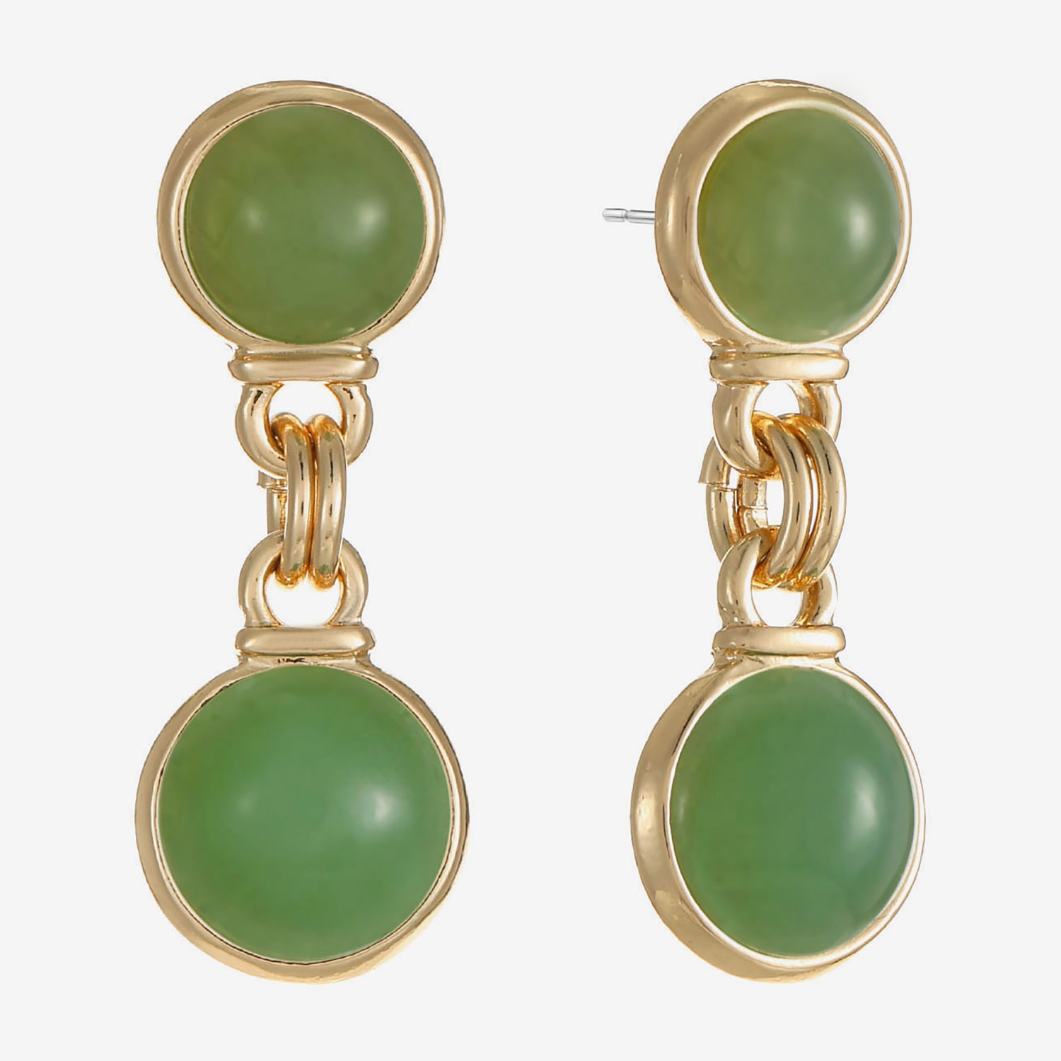 Monet Jewelry Womens Green Round Hypoallergenic Drop Earrings