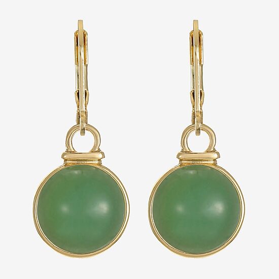Monet Jewelry Womens Green Round Drop Earrings
